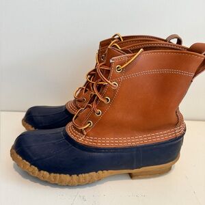 L.L. Bean Brown and Blue Duck Boots